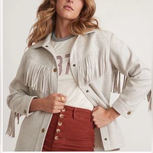 Marine Layer Size Medium Fallon Fringe shirt jacket in heather Gray